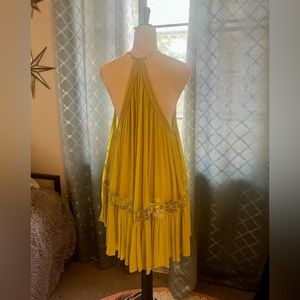 Free people, small, greenish, yellow beach, cover-up
